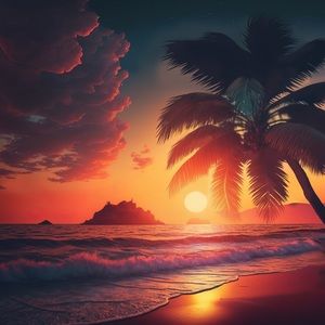 Beach at sunset 20 oz tumbler